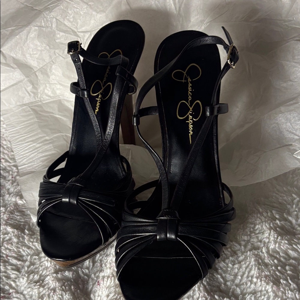Jessica Simpson Black Strappy Heels - Picture 3 of 10